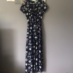 Navy Flower Print Shmaxi